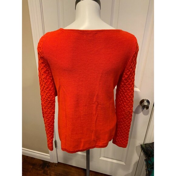 J. Crew Red Cable Knit Sweater, Size Small - Picture 4 of 5